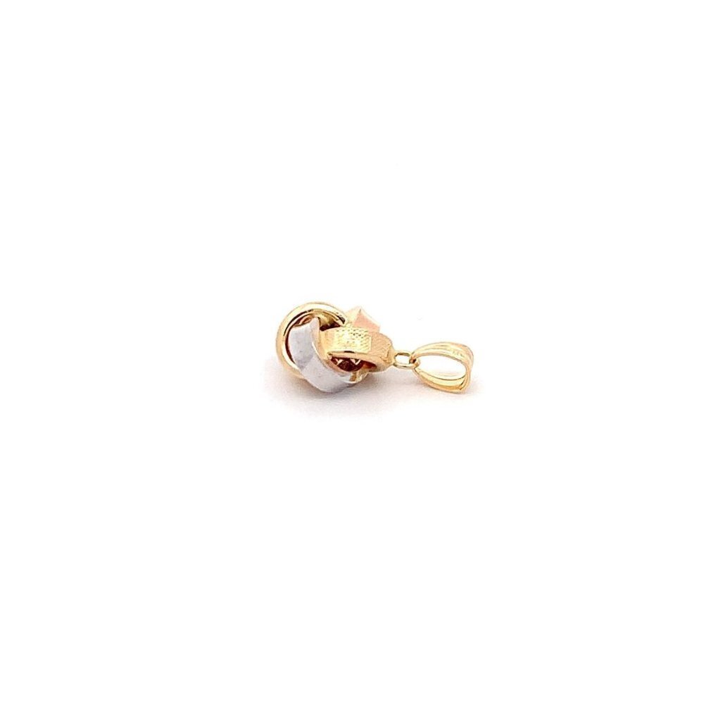 18K Yellow Gold Pendant Tricolor White Yellow Rose Gold 1.10 grams - Picture 11 of 13
